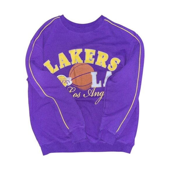 NBA LA Lakers Graphic Sweatshirt Crewneck Purple Women's Medium Basketball - Picture 1 of 4